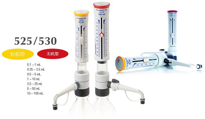 SOCOREX 530无机型瓶口分液器（带流量控制阀） 0.5-5ml - 无机瓶口分液器